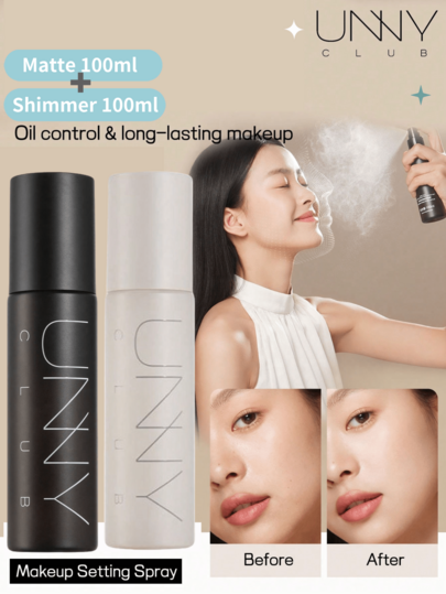 100ml Long-Lasting Setting Spray, Suitable For Oily Skin, Matte & Dewy Finish, Non-Greasy, Makeup Setting Spray, Oil-Free Formula, Non-Drying, Waterproof & Sweat-Resistant