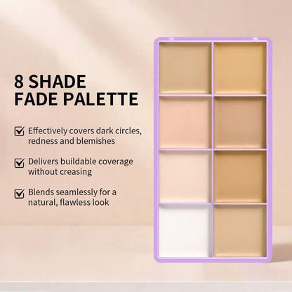 8-Color Concealer Palette, Full Coverage Waterproof Contour & Highlighter Makeup Palette, Moisturizing & Easy-To-Blend Face Concealer Suitable For Dullness, Acne And Blemishes, Long-Lasting Matte Finish